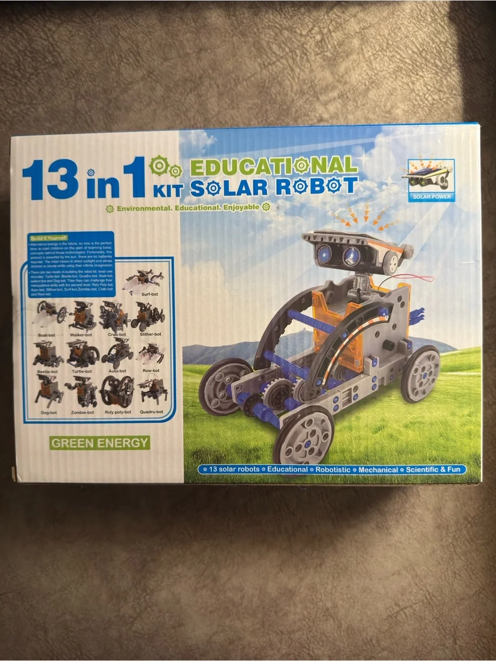 13-in-1 Educational Solar Robot Kit - Blue/Gray